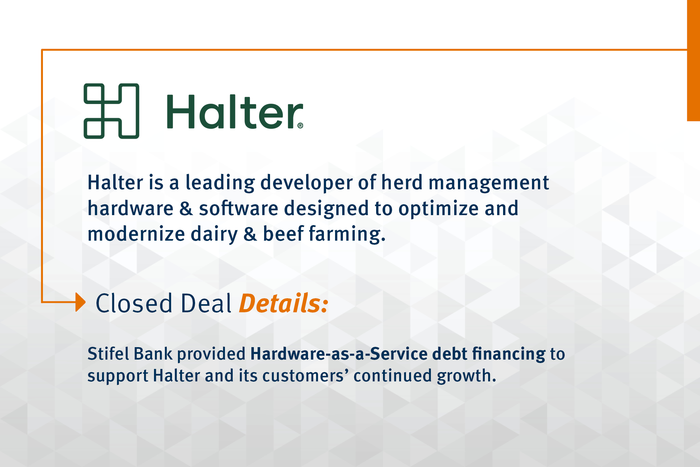 Halter Deal Announcement
